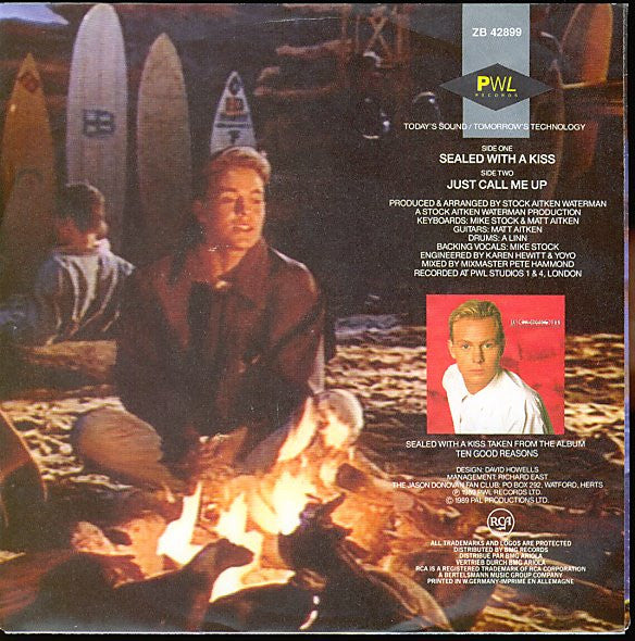 Jason Donovan : Sealed With A Kiss (7",45 RPM,Single)