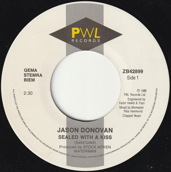 Jason Donovan : Sealed With A Kiss (7",45 RPM,Single)