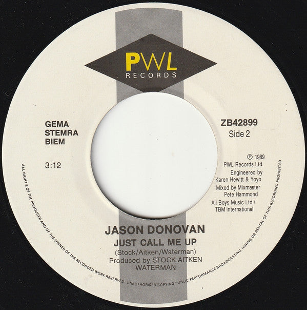 Jason Donovan : Sealed With A Kiss (7",45 RPM,Single)