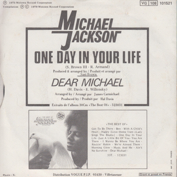Michael Jackson : One Day In Your Life (7",45 RPM,Single,Reissue)