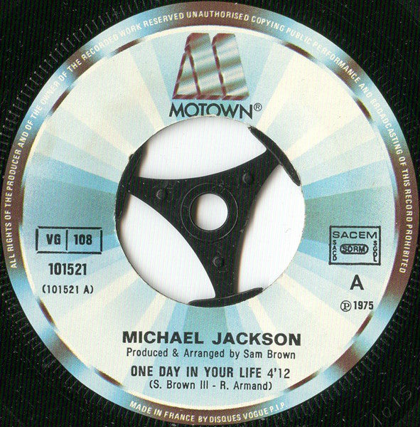 Michael Jackson : One Day In Your Life (7",45 RPM,Single,Reissue)