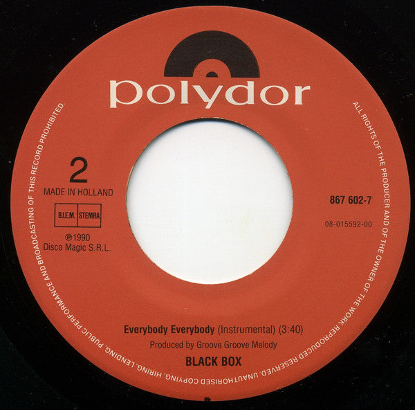 Black Box : Everybody Everybody (7",45 RPM)