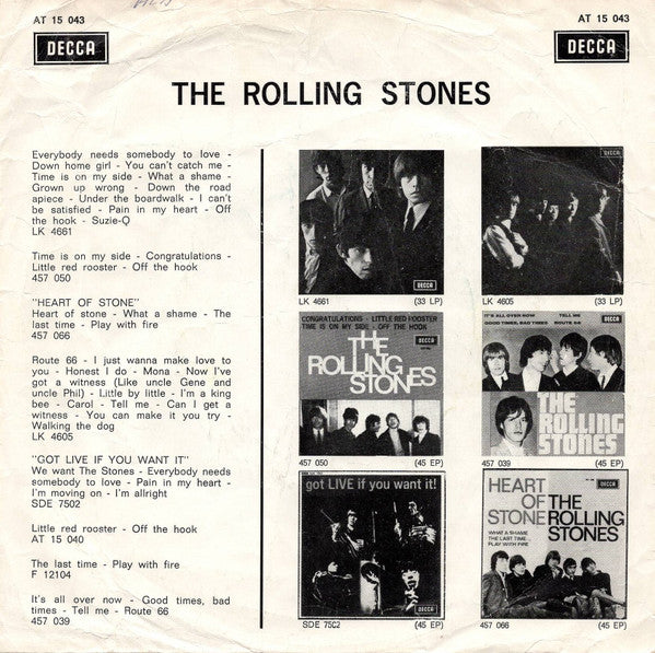 Rolling Stones, The : (I Can't Get No) Satisfaction (7",45 RPM,Single,Mono)