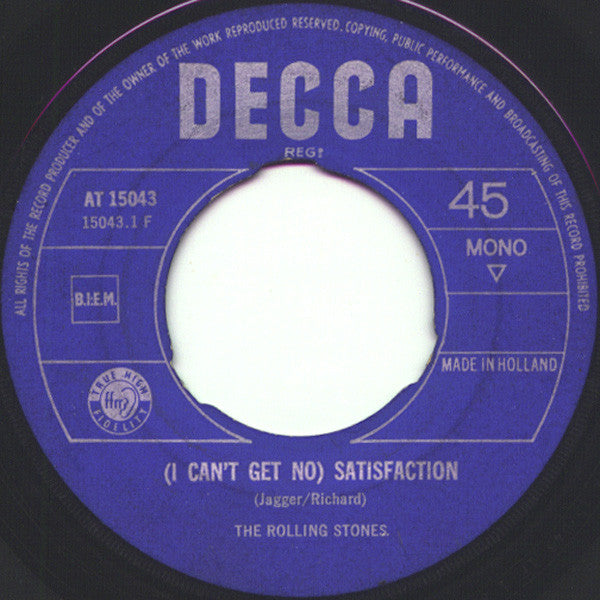 Rolling Stones, The : (I Can't Get No) Satisfaction (7",45 RPM,Single,Mono)