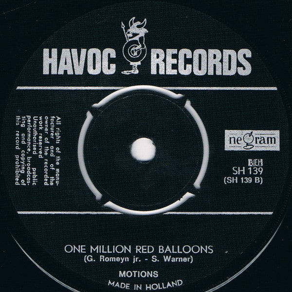 Motions, The : Tonight Will Be Stoned (7",45 RPM,Single,Mono)