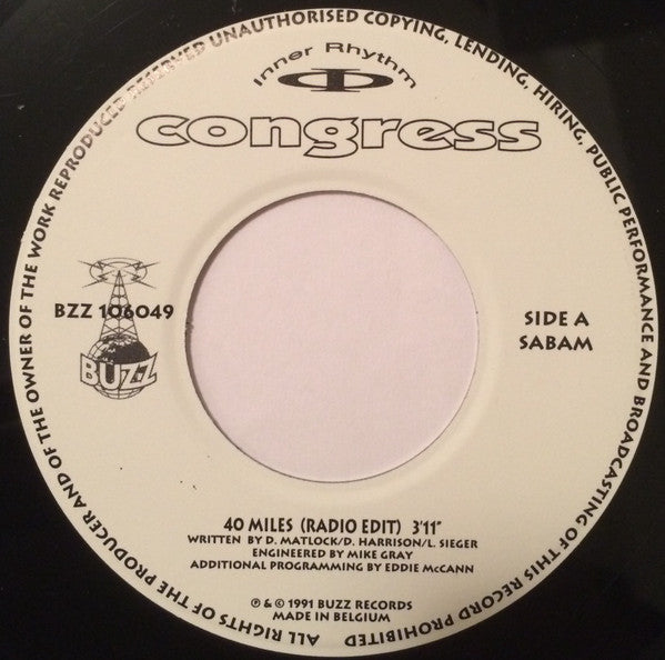 Congress : 40 Miles (7")