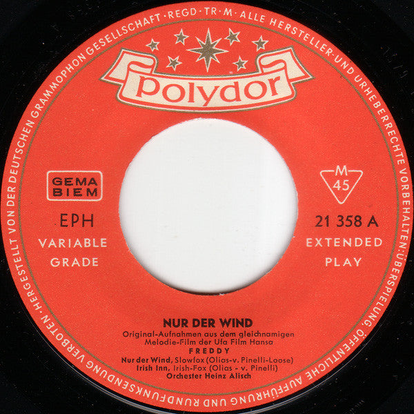 Freddy Quinn : Nur Der Wind (7",45 RPM,EP,Mono)