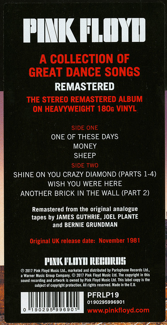 Pink Floyd : A Collection Of Great Dance Songs (LP,Compilation,Reissue,Remastered)