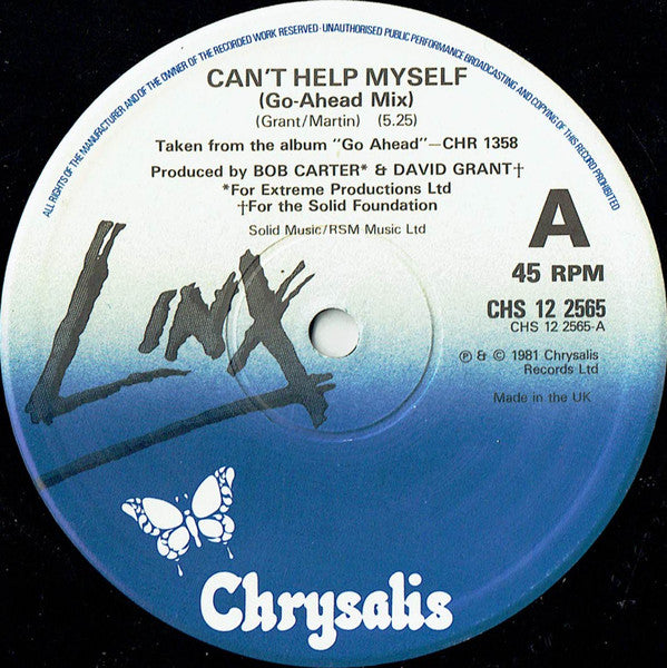 Linx : Can't Help Myself (12",Single,45 RPM)