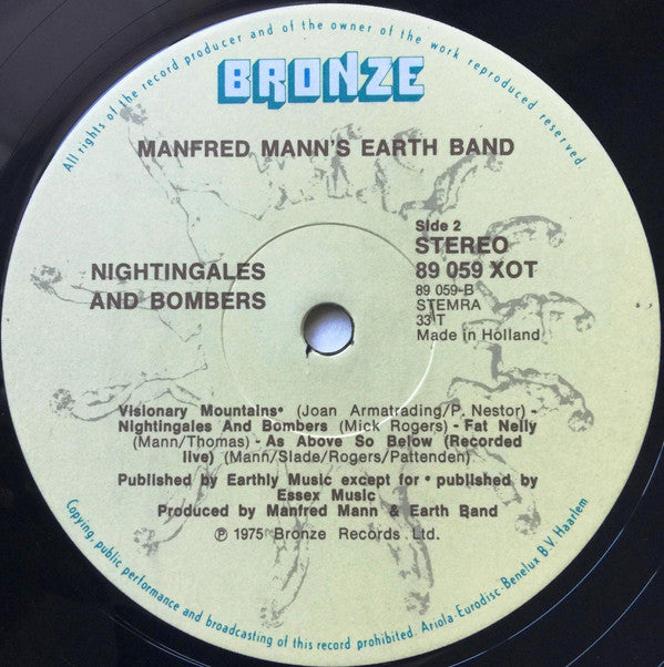 Manfred Mann's Earth Band : Nightingales & Bombers (LP, Album)