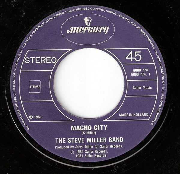 Steve Miller Band : Macho City (7",45 RPM,Single,Stereo)