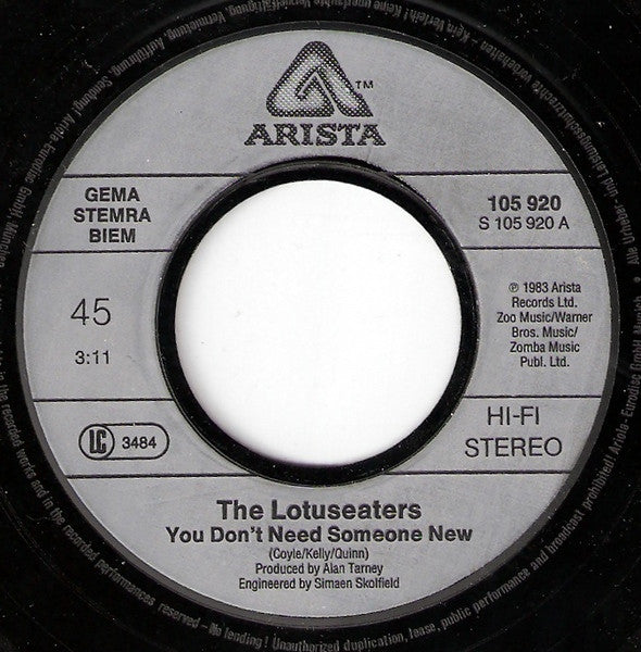 Lotus Eaters, The : You Don't Need Someone New (7",45 RPM,Single,Stereo)
