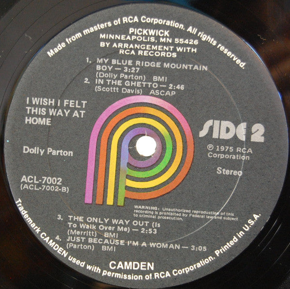 Dolly Parton : I Wish I Felt This Way At Home (LP,Compilation)