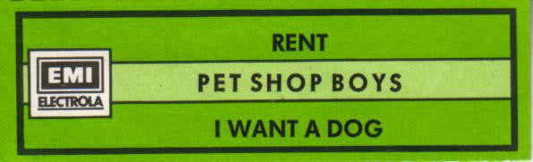 Pet Shop Boys : Rent (7",45 RPM,Single,Stereo)