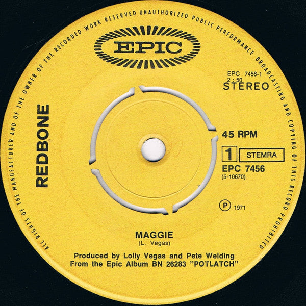 Redbone : Maggie (7",45 RPM,Single)