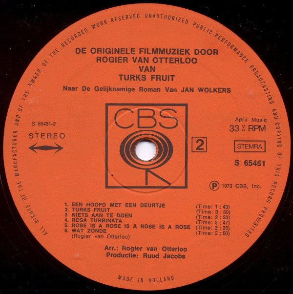 Rogier van Otterloo M.m.v. Louis Van Dyke Trio : Turks Fruit (LP,Album,Stereo)