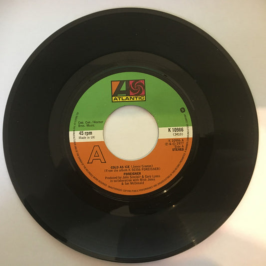 Foreigner : Cold As Ice (7",Single,45 RPM)