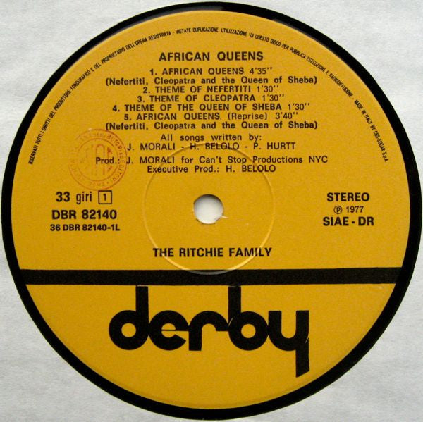Ritchie Family, The : African Queens (LP,Album,Partially Mixed)