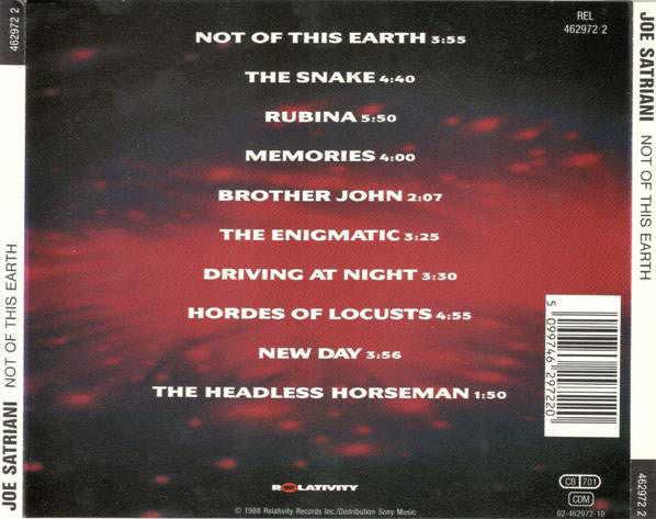Joe Satriani : Not Of This Earth (Album,Reissue)