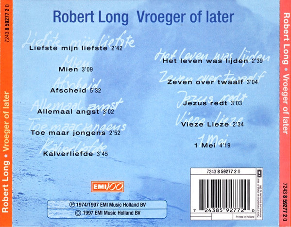 Robert Long : Vroeger Of Later (Album,Reissue,Remastered)