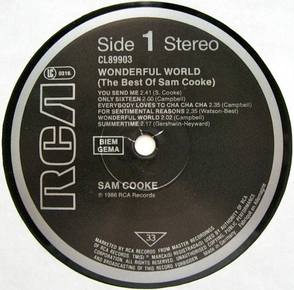 Sam Cooke : Wonderful World (The Best Of Sam Cooke) (LP,Compilation)