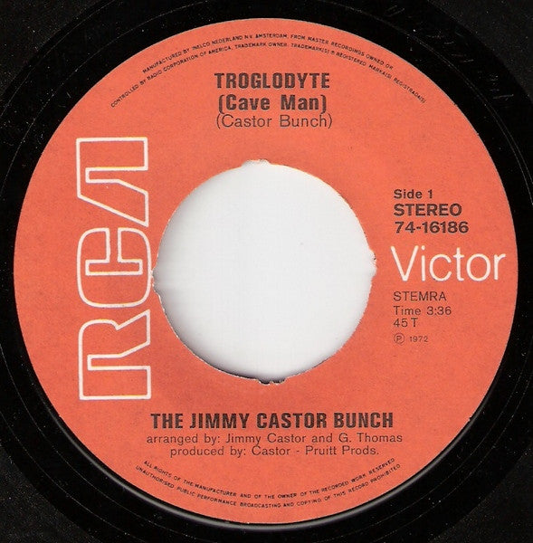 Jimmy Castor Bunch, The : Troglodyte (Cave Man) (7",45 RPM,Single,Stereo)