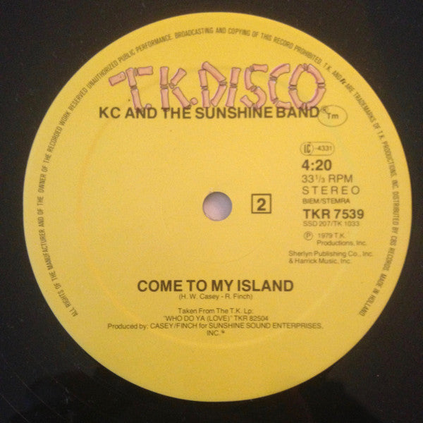 KC & The Sunshine Band : Do You Wanna Go Party / Come To My Island (12",33 ⅓ RPM,Single)