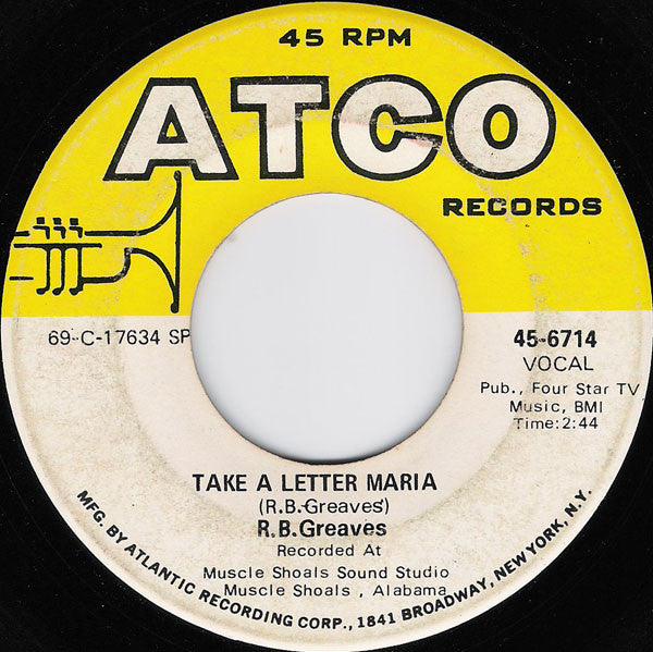R.B. Greaves : Take A Letter Maria (7",45 RPM,Single)
