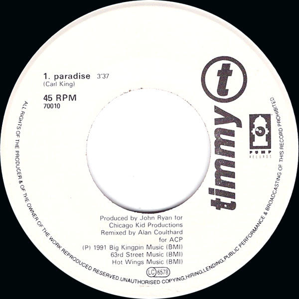 Timmy T : Paradise (7",45 RPM,Single)