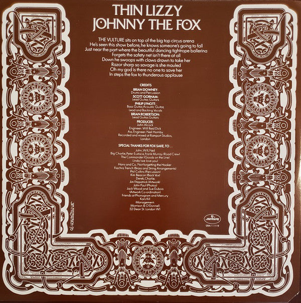 Thin Lizzy : Johnny The Fox (LP, Album, Pit)