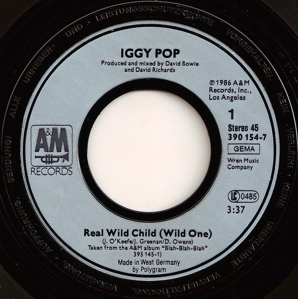 Iggy Pop : Real Wild Child (Wild One) (7",45 RPM,Single,Stereo)