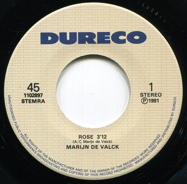 Marijn Devalck : Rose (7",45 RPM,Single,Stereo)