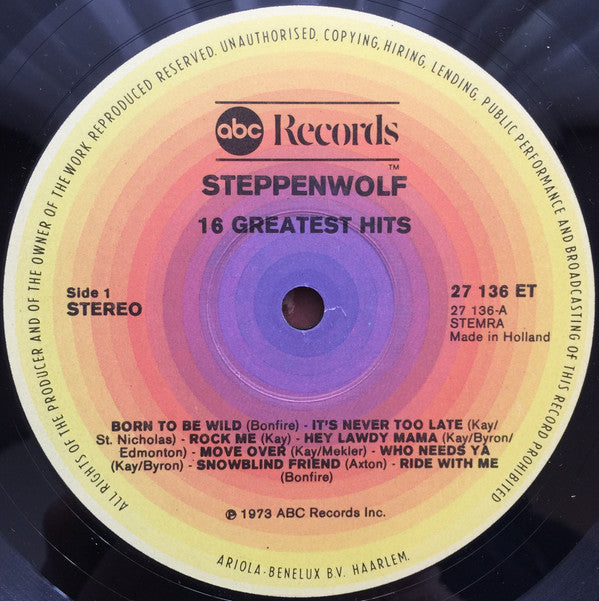 Steppenwolf : 16 Greatest Hits (LP,Compilation,Reissue)