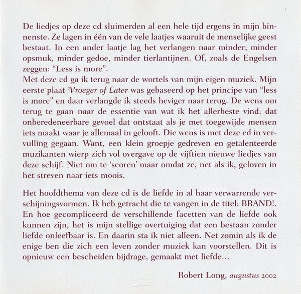 Robert Long : Brand! (Album)