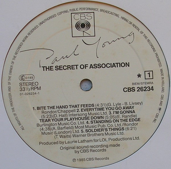 Paul Young : The Secret Of Association (LP,Album,Stereo)