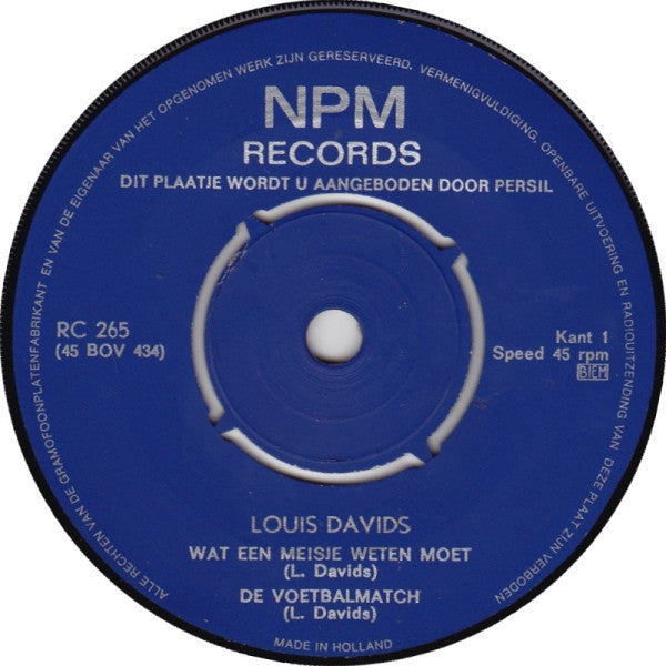 Louis Davids : Wat Een Meisje Weten Moet... (7",45 RPM,EP,Compilation)