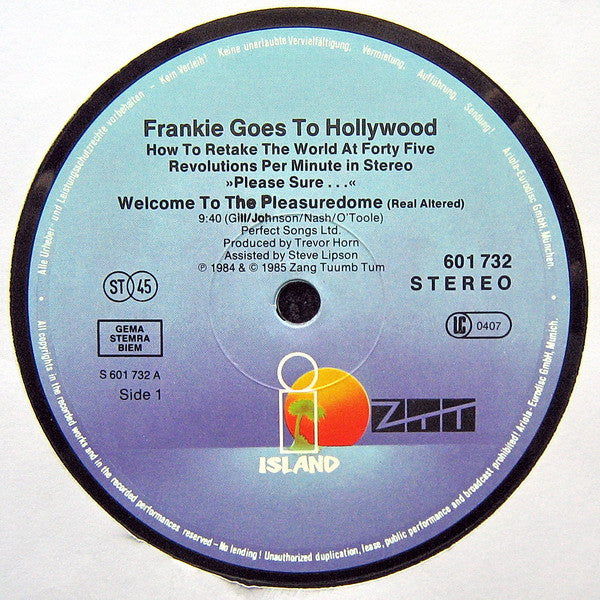 Frankie Goes To Hollywood : Welcome To The Pleasuredome (12",45 RPM,Maxi-Single,Stereo)