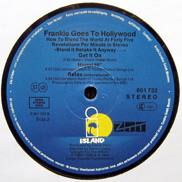 Frankie Goes To Hollywood : Welcome To The Pleasuredome (12",45 RPM,Maxi-Single,Stereo)