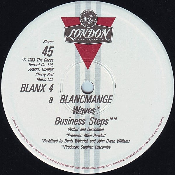 Blancmange : Waves (12",45 RPM,Single)