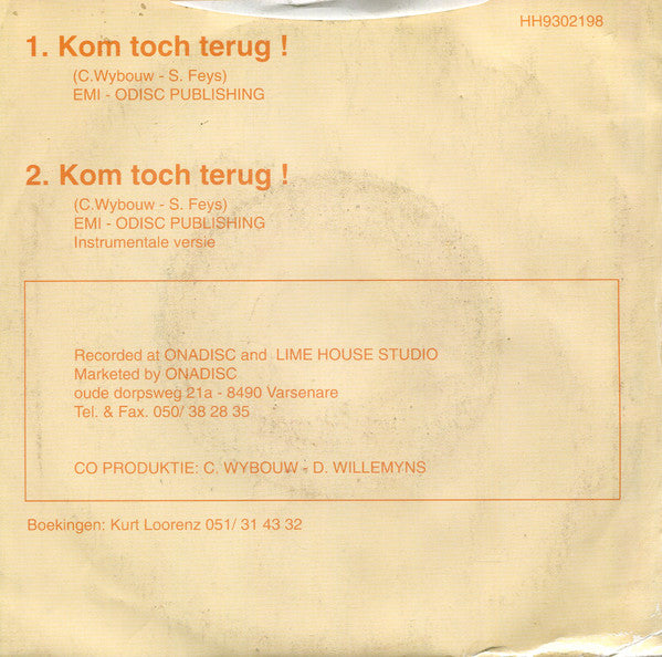 Kurt Loorenz : Kom Toch Terug  (7",45 RPM,Single)