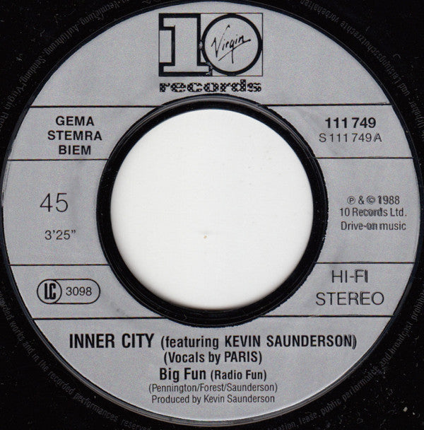 Inner City : Big Fun (7",45 RPM,Single,Stereo)