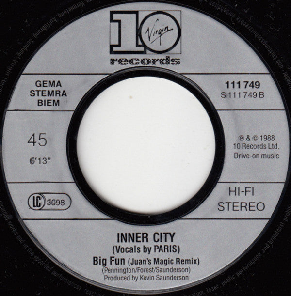 Inner City : Big Fun (7",45 RPM,Single,Stereo)