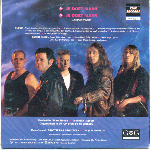 Onrust : Je Doet Maar  (7",45 RPM,Single)