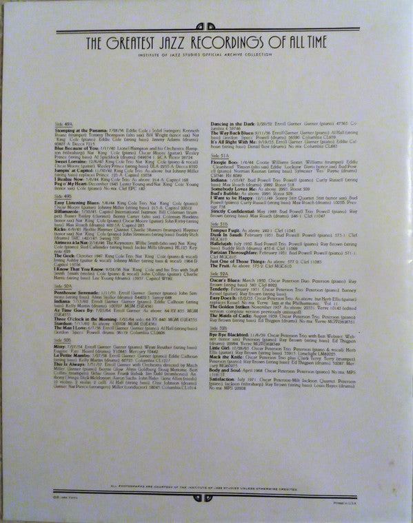 Nat King Cole, Erroll Garner, Bud Powell, Oscar Peterson : Jazz Masters Of The Keyboard Vol. II (LP,Compilation,Stereo,Mono)