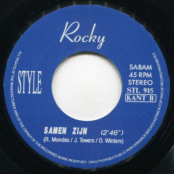 Rocky (53) : Jongen, Kom Toch Gauw Weer  (7",45 RPM,Stereo)