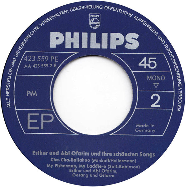 Esther & Abi Ofarim : Esther Und Abi Ofarim Und Ihre Schönsten Songs (7",45 RPM,EP)