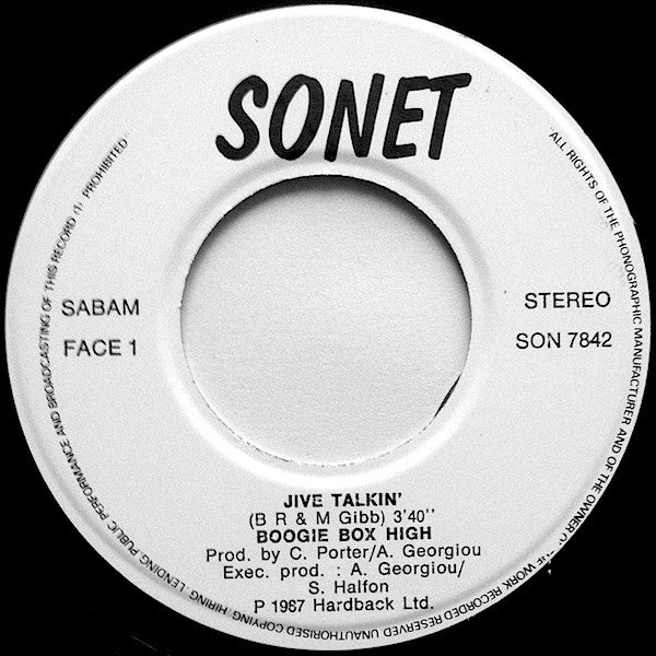Boogie Box High : Jive Talkin' (7",45 RPM,Single)