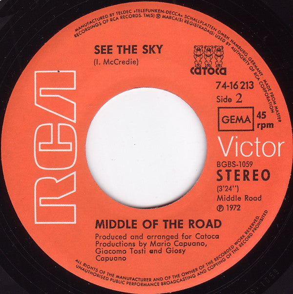 Middle Of The Road : Bottoms Up (7",45 RPM,Single,Stereo)