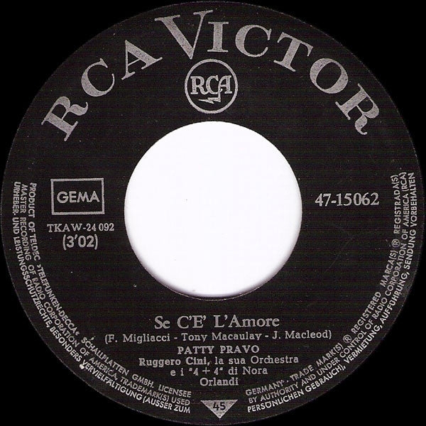 Patty Pravo : La Bambola / Se C'È L'Amore (7",Single,45 RPM)