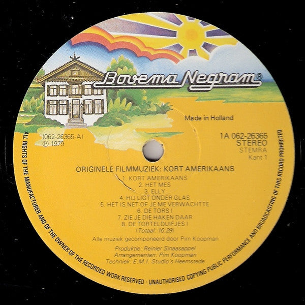 Pim Koopman / Jan Wolkers : Kort Amerikaans (Originele Filmmuziek) (LP,Album)